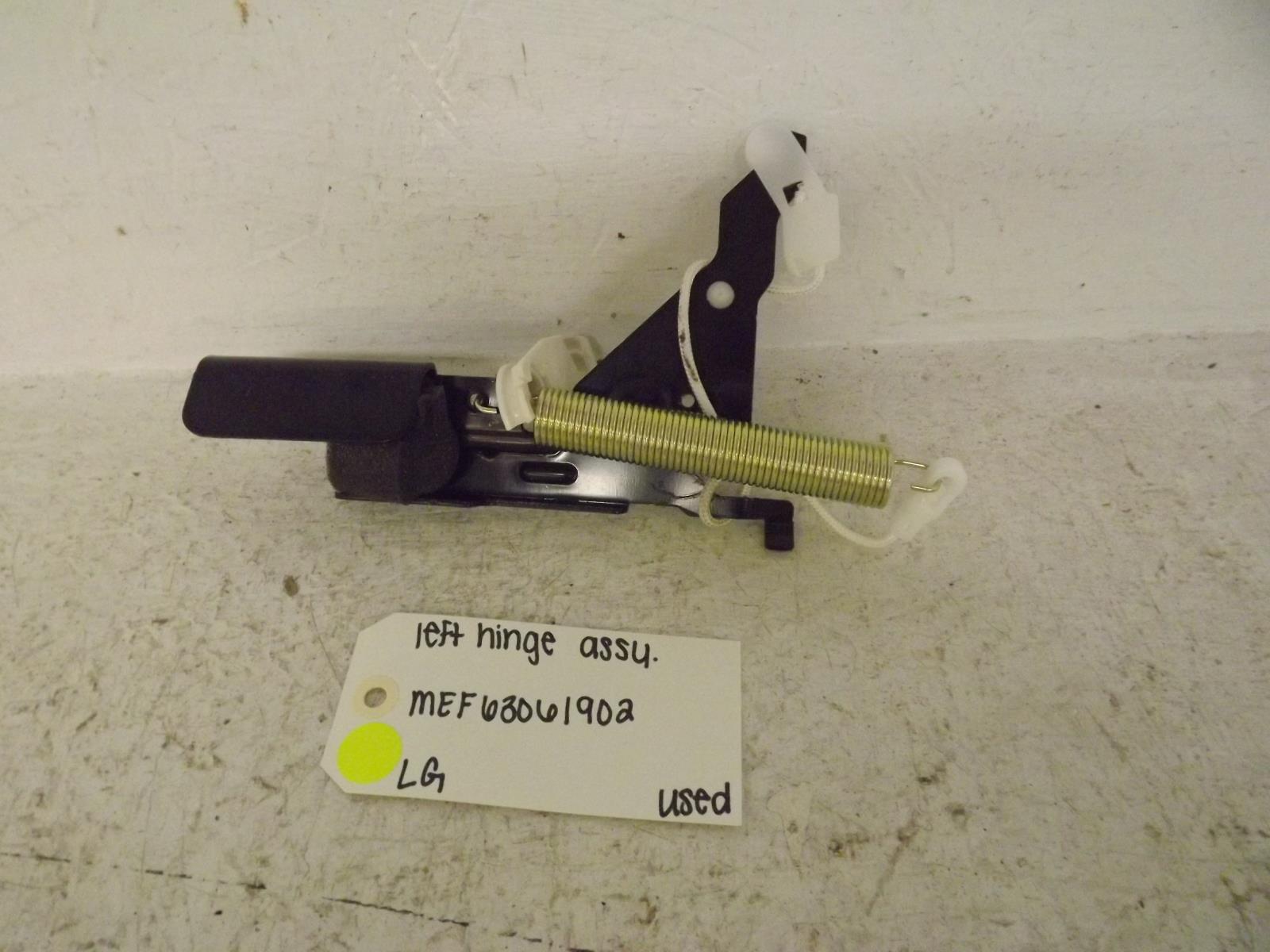LG Dishwasher MEF63061902 Left Hinge Assembly Used LG Dishwasher MEF63061902 Left Hinge Assembly Used